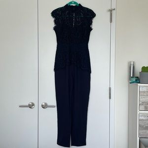Navy Lace Bodiced Jumpsuit